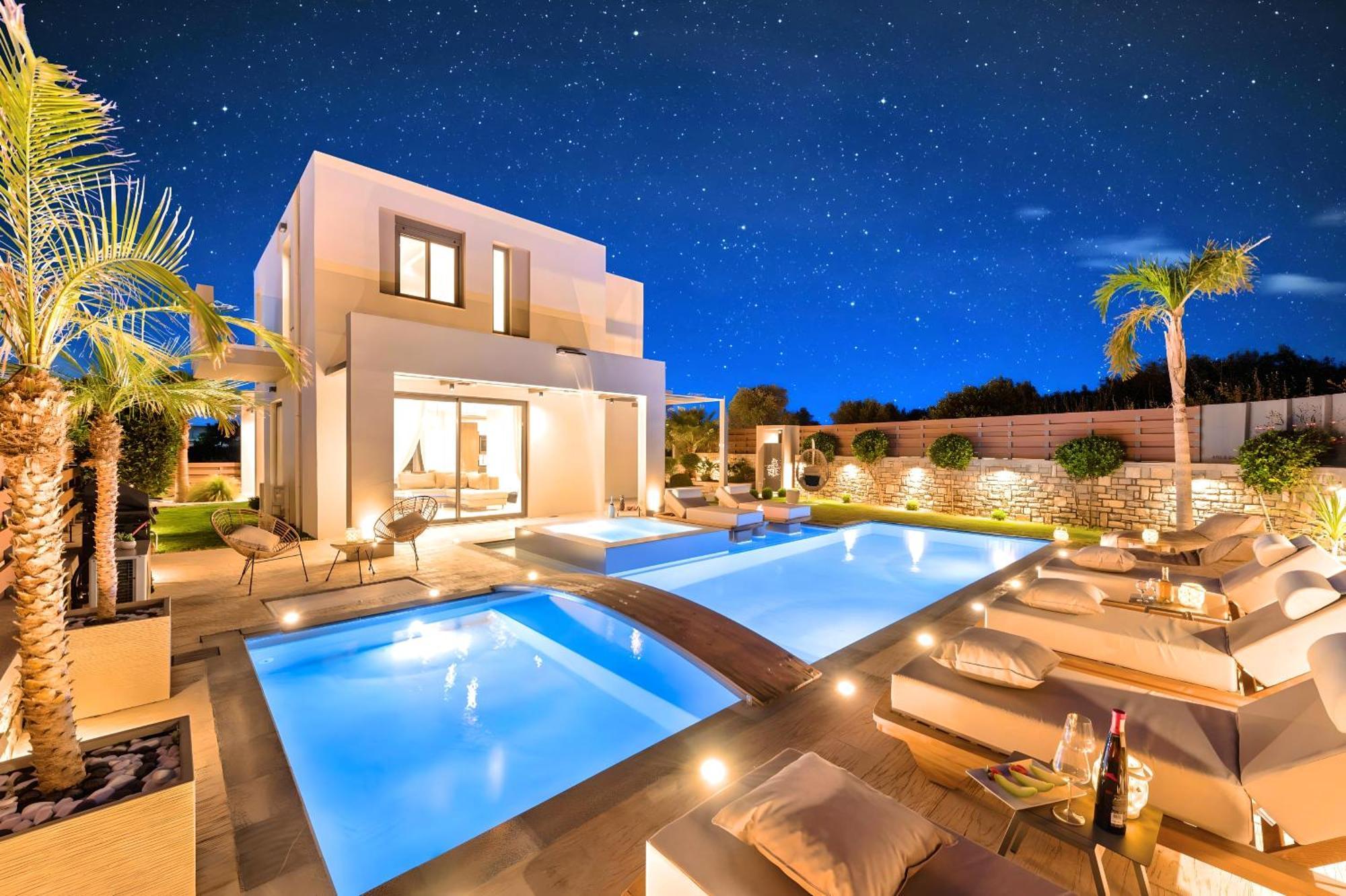 Minoas Villas Heated Pool Kournas Ngoại thất bức ảnh