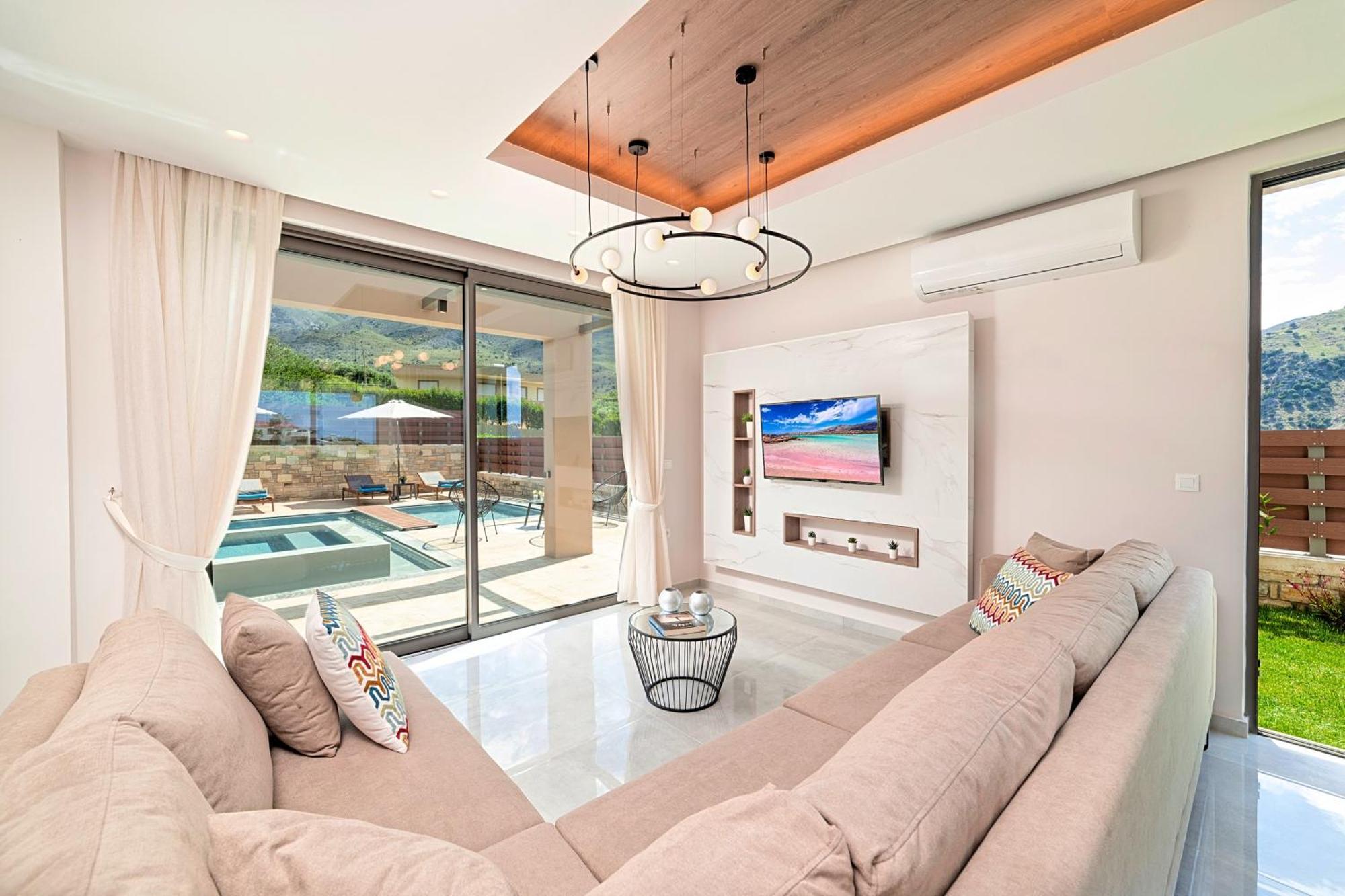 Minoas Villas Heated Pool Kournas Ngoại thất bức ảnh