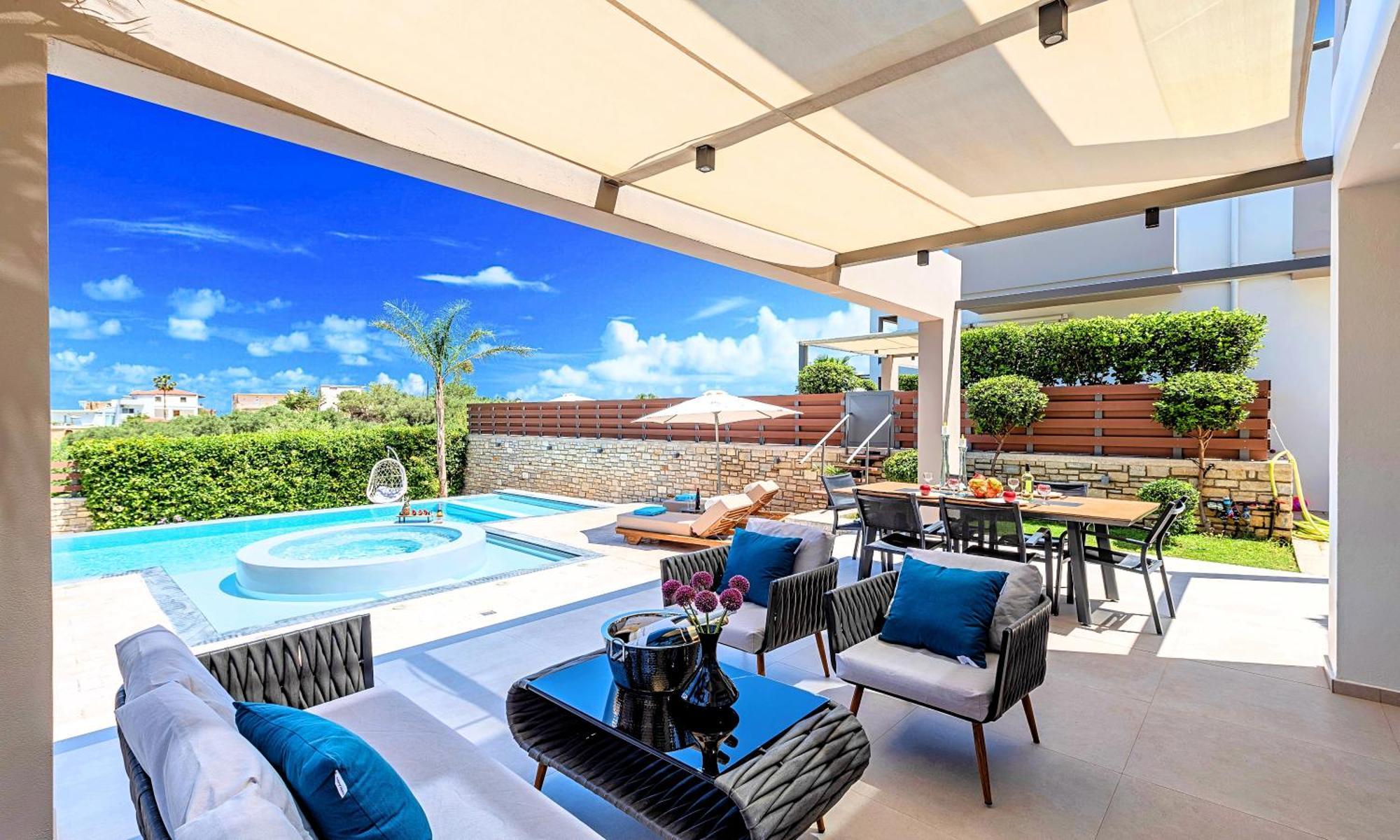 Minoas Villas Heated Pool Kournas Ngoại thất bức ảnh