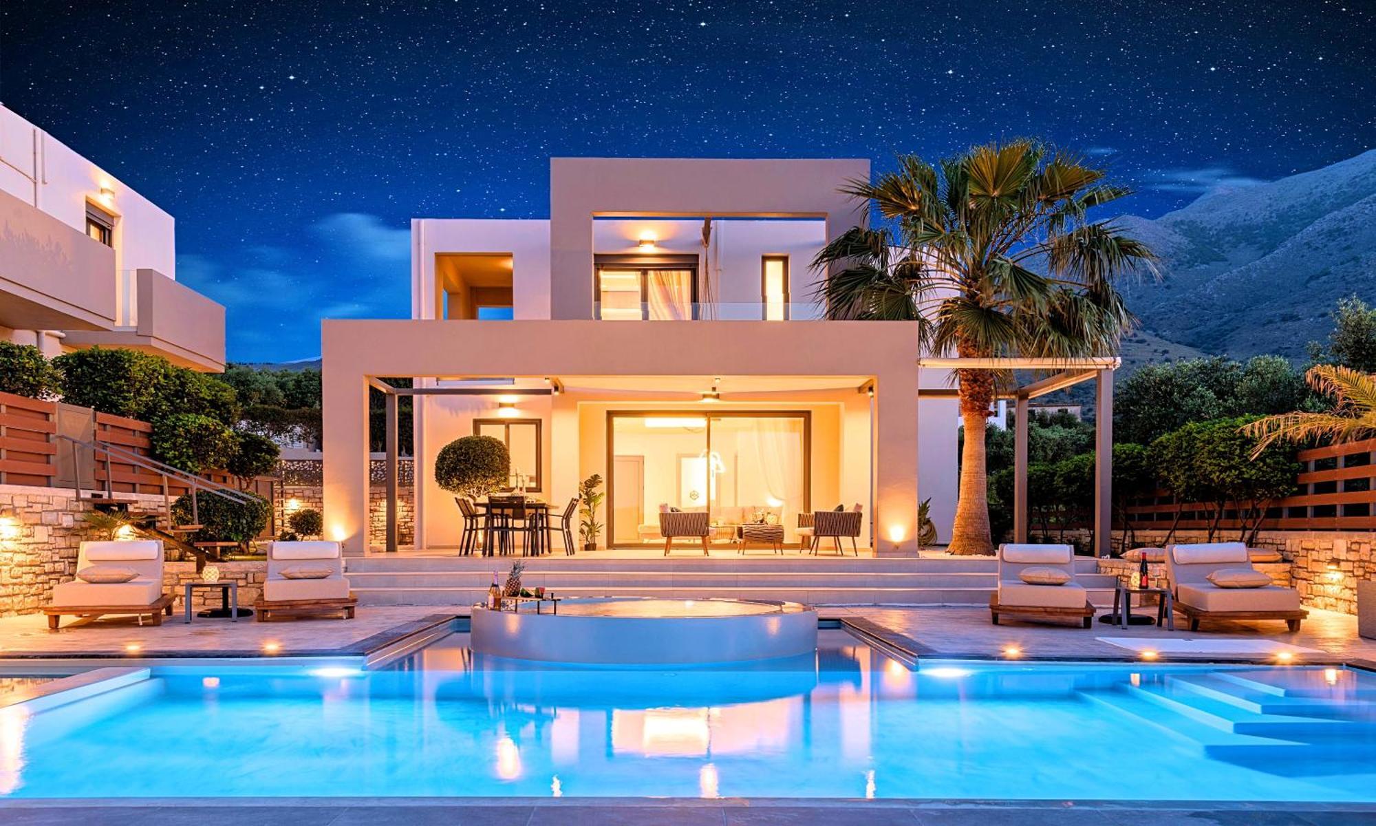 Minoas Villas Heated Pool Kournas Ngoại thất bức ảnh