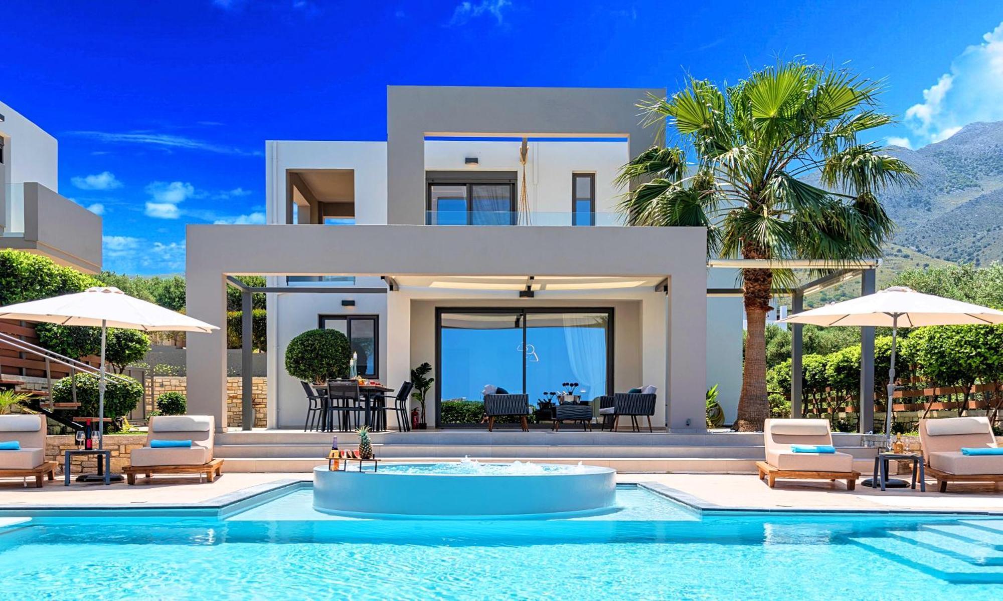 Minoas Villas Heated Pool Kournas Ngoại thất bức ảnh